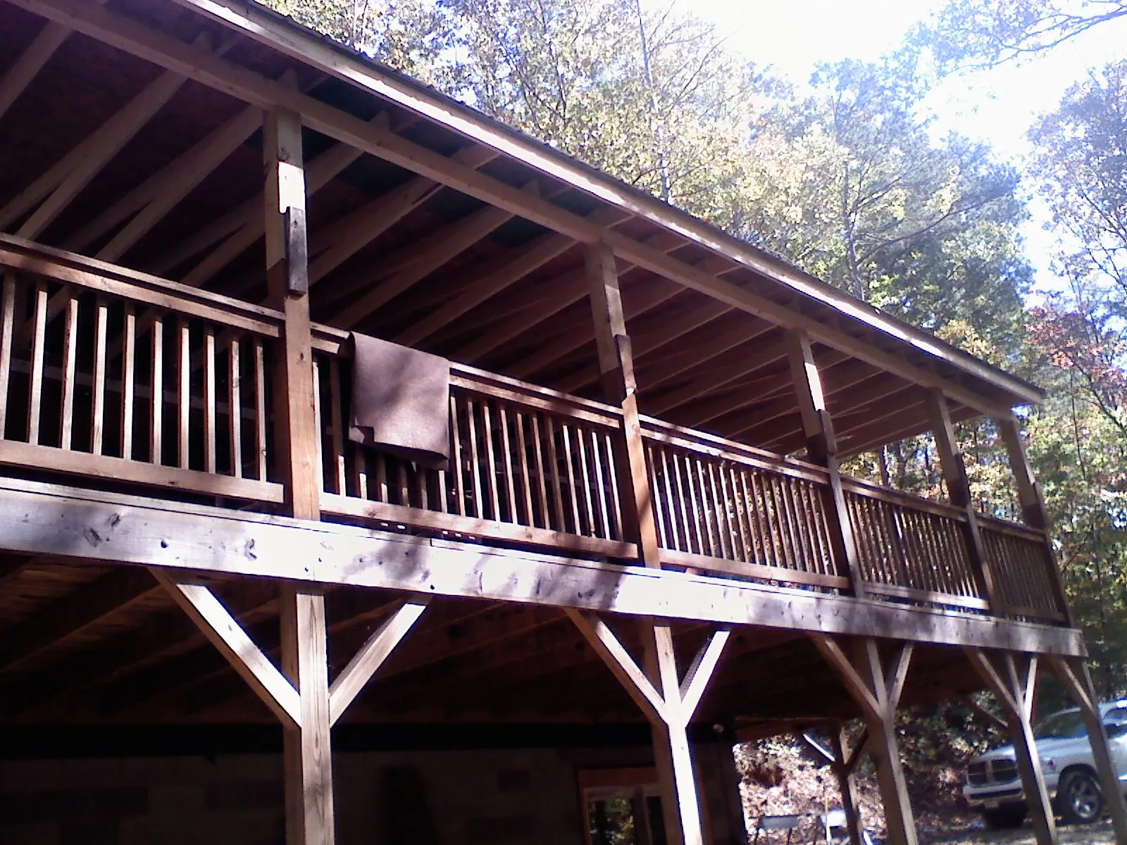 Timber framing under a new elevated porch and deck — Roof Leak Repair in New Zion by Roofing Brothers